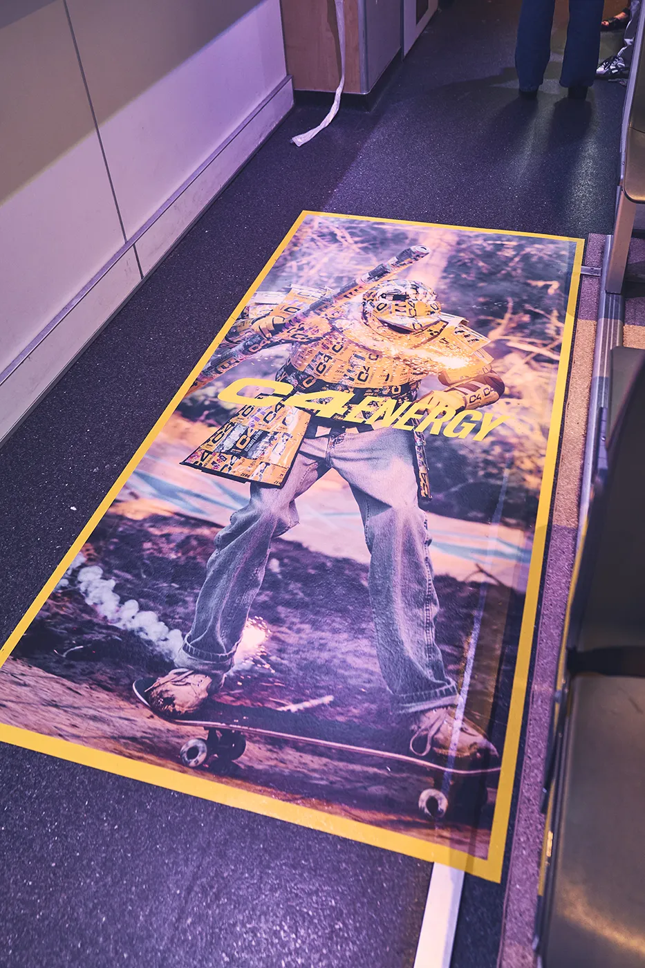 C4 Energy knight on a skateboard poaster