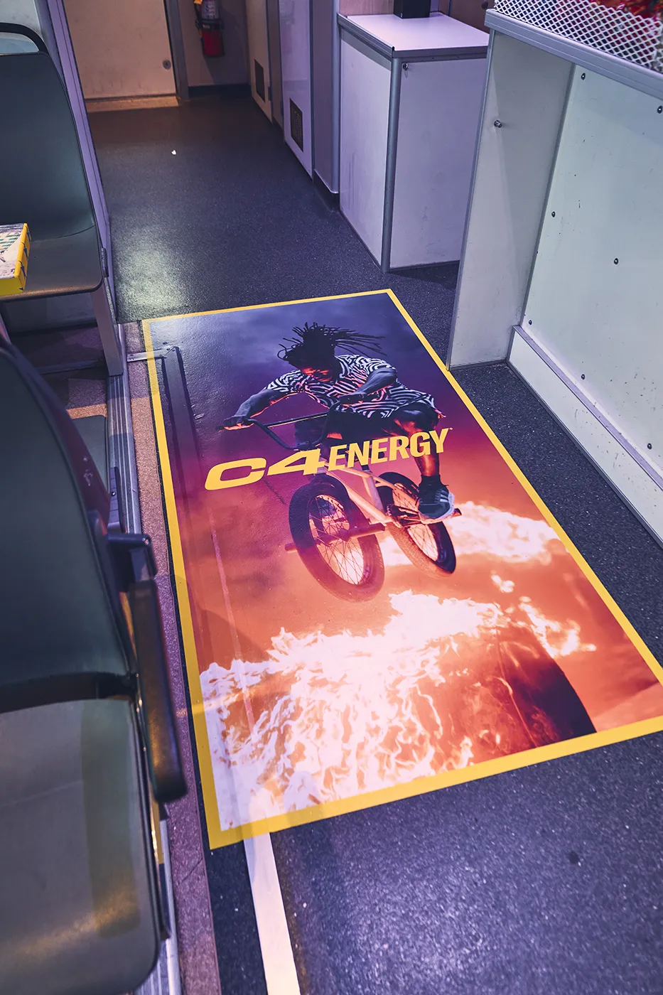 C4 Energy BMX fire jump poster