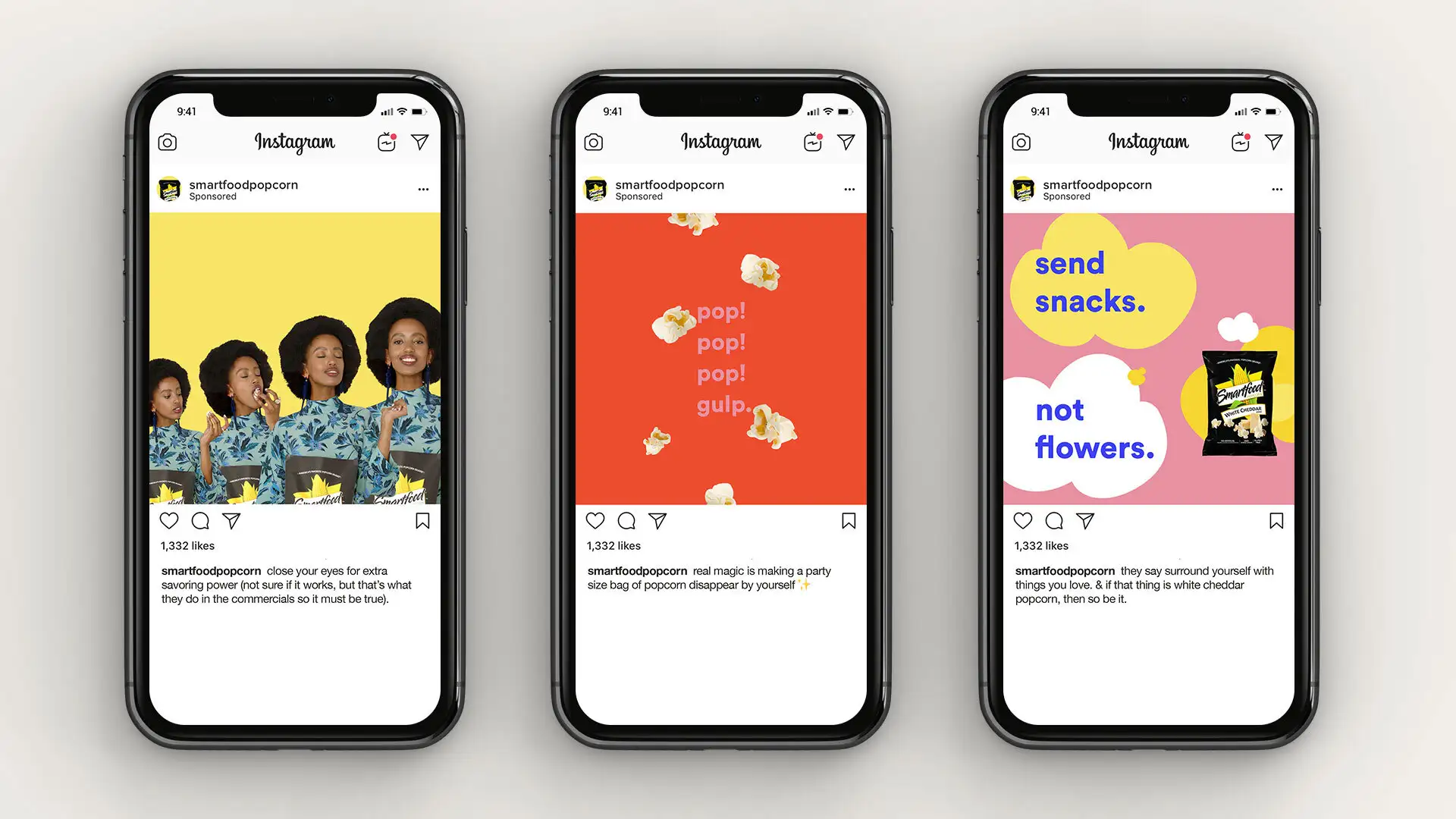 Smartfood campaign mobile phone layouts