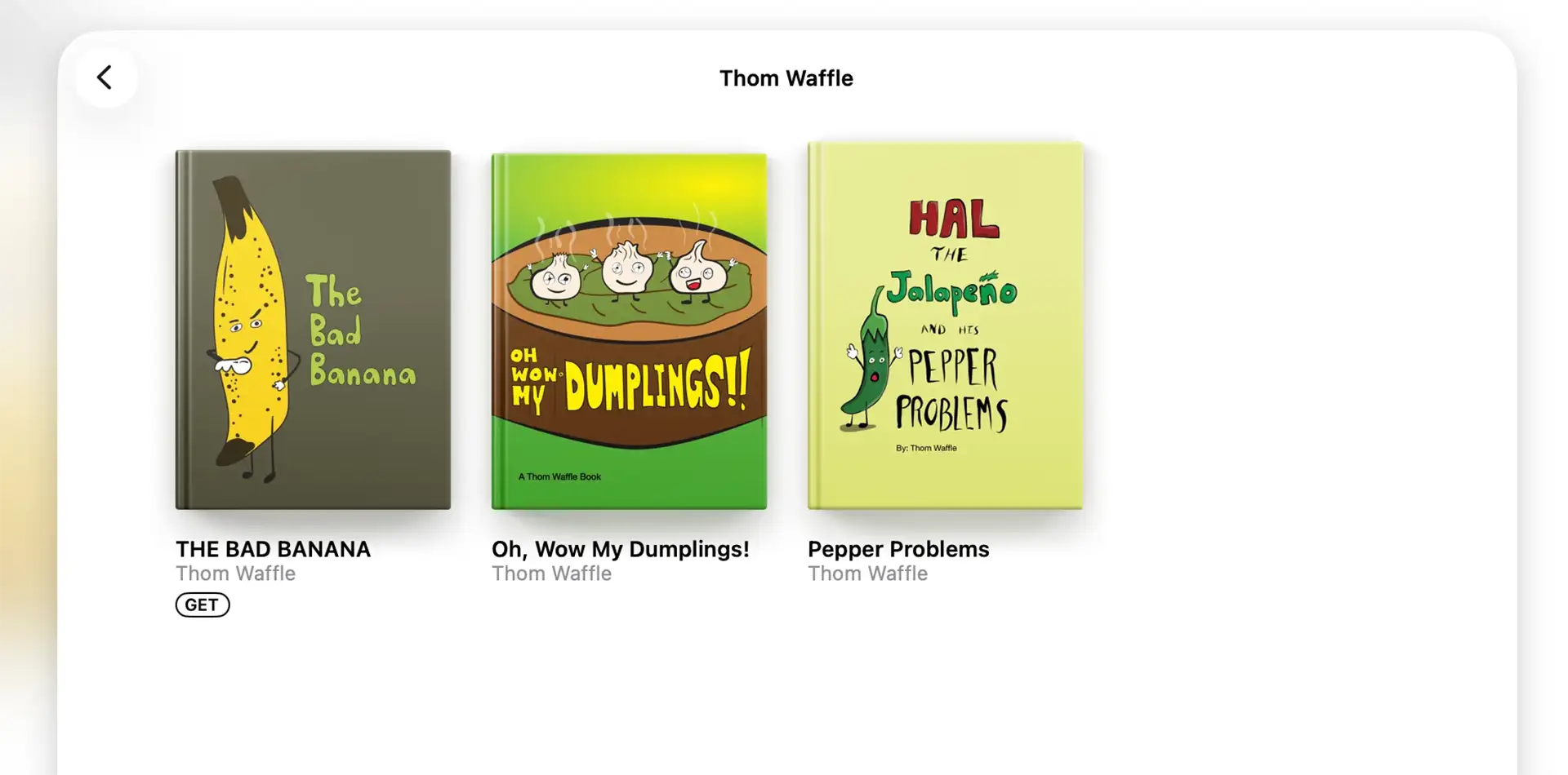 Thom Waffle Apple Books storefront